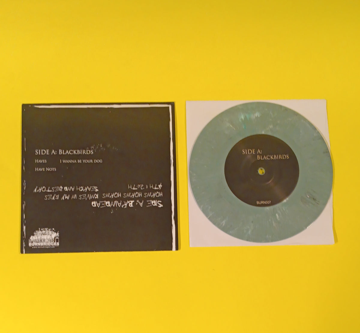 Blackbirds/ Braindead - Blackbirds / Braindead (Grey Marble 7") - 2009 - BURN007 Used - EX - Vinyl