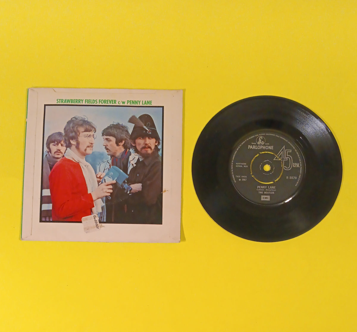 The Beatles  - Strawberry Fields Forever / Penny Lane (UK 7") - 1976 - R 5570 Used - VG+ - Vinyl