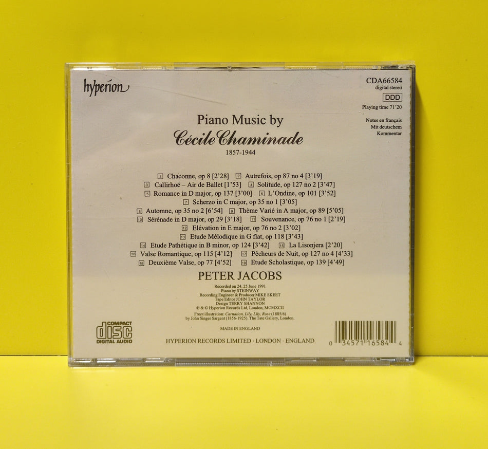 Cécile Chaminade, Peter Jacobs - Piano Music Of Cécile Chaminade - CDA66584 Used - EX - CDs