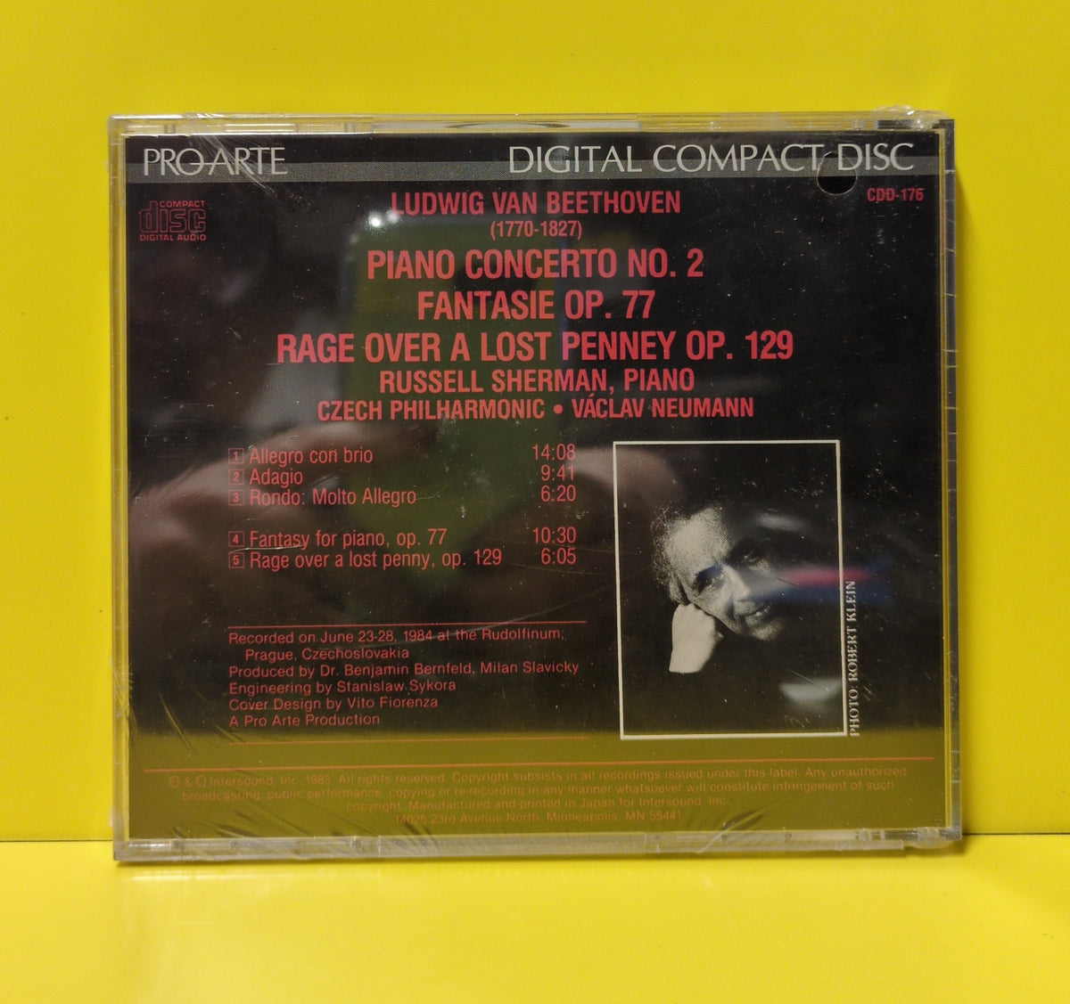 Beethoven, Russell Sherman, Czech Philharmonic, Vaclav Neumann - Piano Concerto No. 2 - 1985 - CDD-176 New - Sealed - CDs