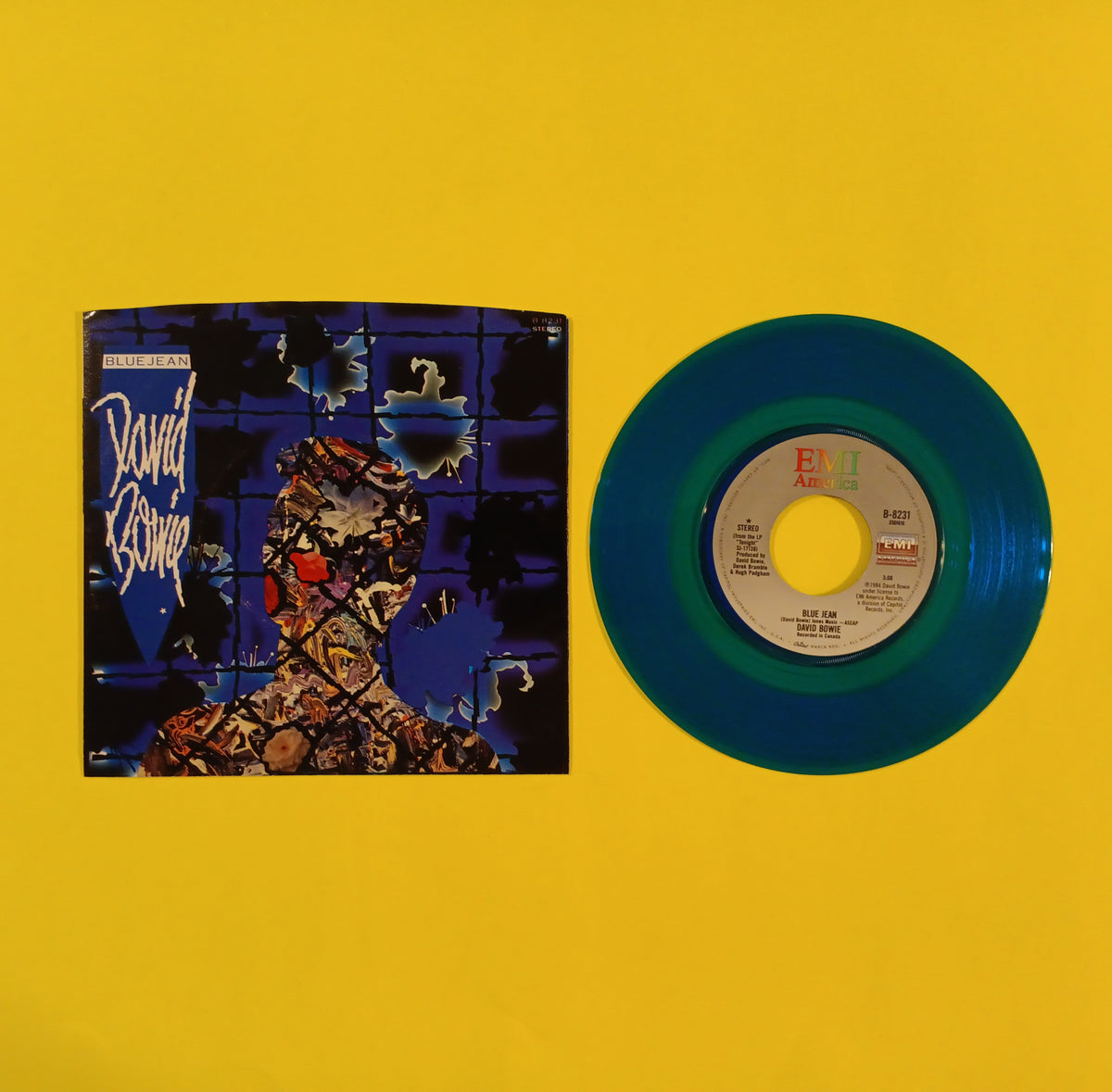 David Bowie - Blue Jean / Dancing with the Big Boys BLUE VINYL - 1984 - B-8231 Used - NM - 7" Vinyl