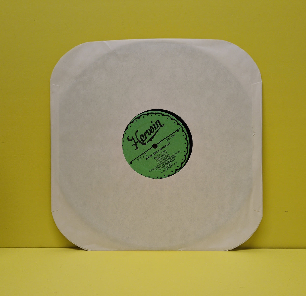 Charley Patton, Henry "Son" Sims & Bertha Lee - Patton, Sims & Bertha Lee - 1977 - H-213 Used - VG++ - Vinyl