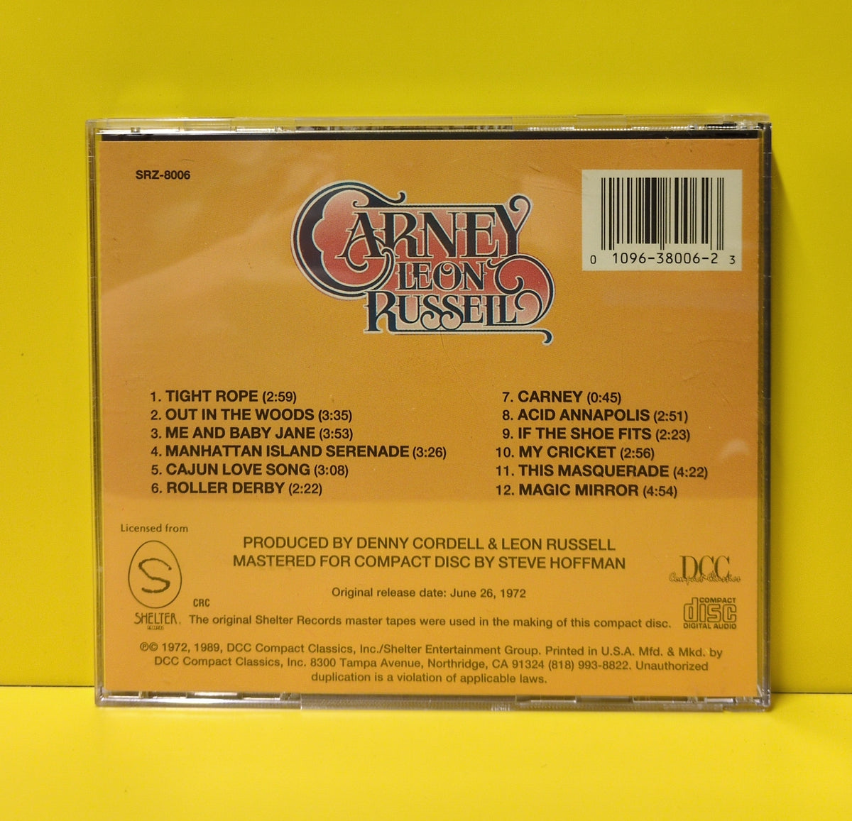 Leon Russell - Carney - 1989 - SRZ-8006 Used - EX - CDs