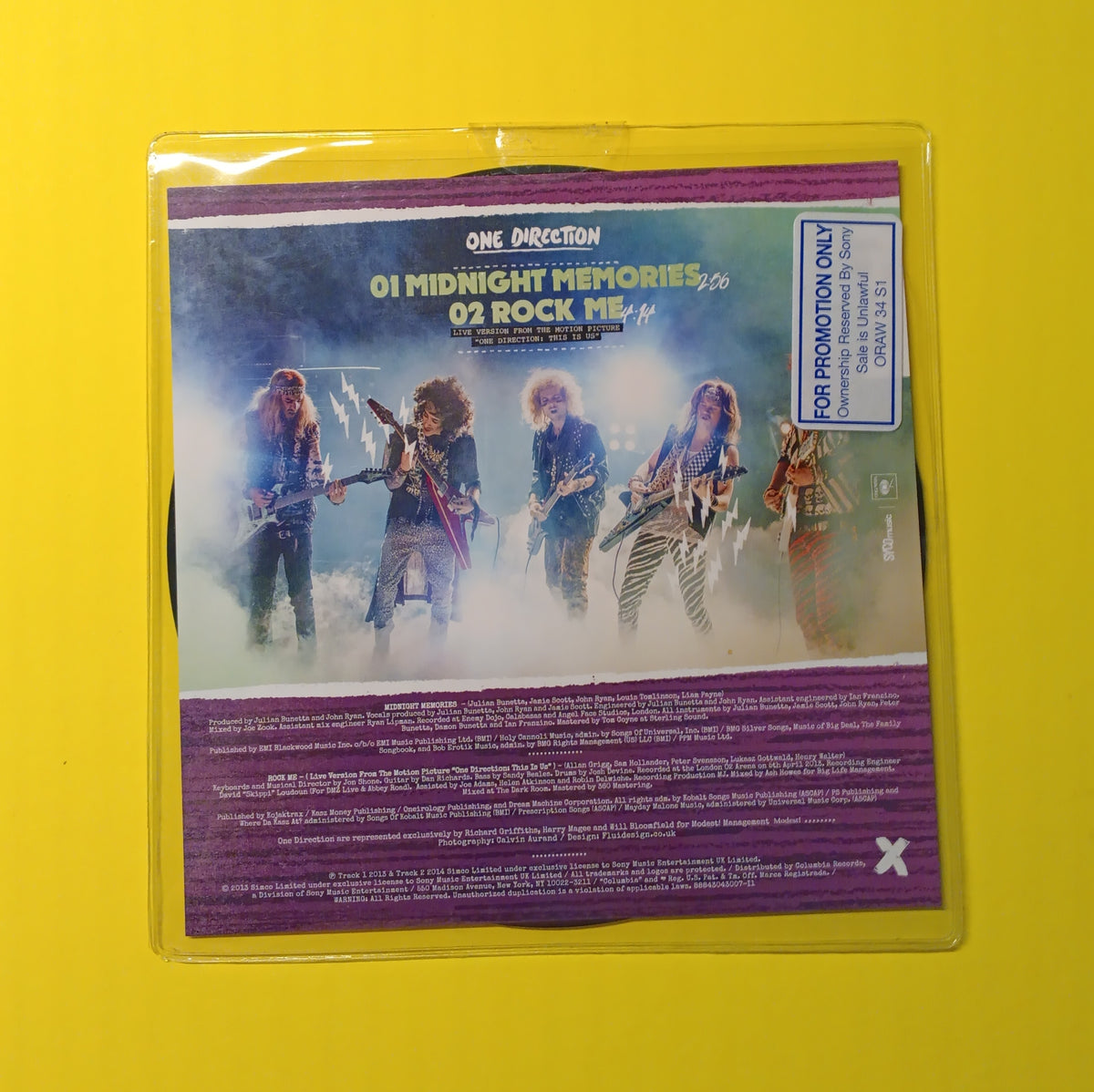 One Direction - Midnight Memories / Rock Me 7" Promo - 2014 - 88843043007 New - Sealed - Vinyl