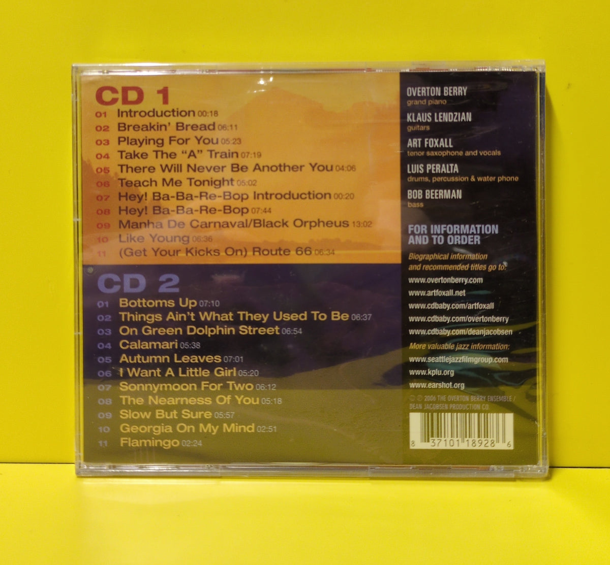 Overton Berry Ensemble With Art Foxall - Live At The Islander - 2006 - 837101189286 New - Sealed - 2xCD