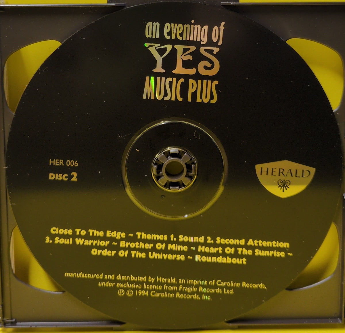 Anderson Bruford Wakeman Howe - An Evening Of Yes Music Plus - 1994 - HER 006 Used - EX - 2xCD