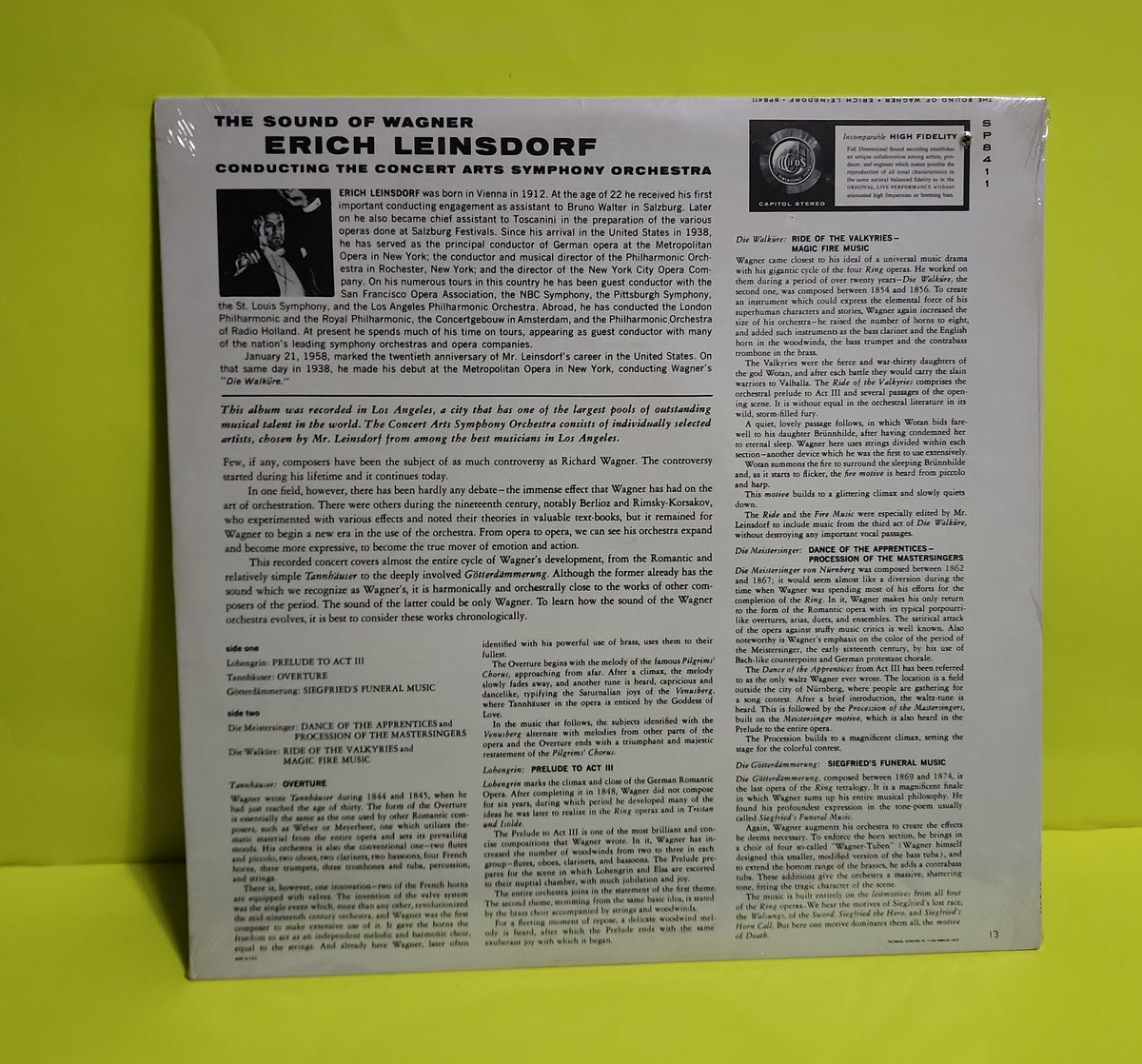 Erich Leinsdorf - The Sound Of Wagner - 1957 - P8411 New - Sealed - Vinyl