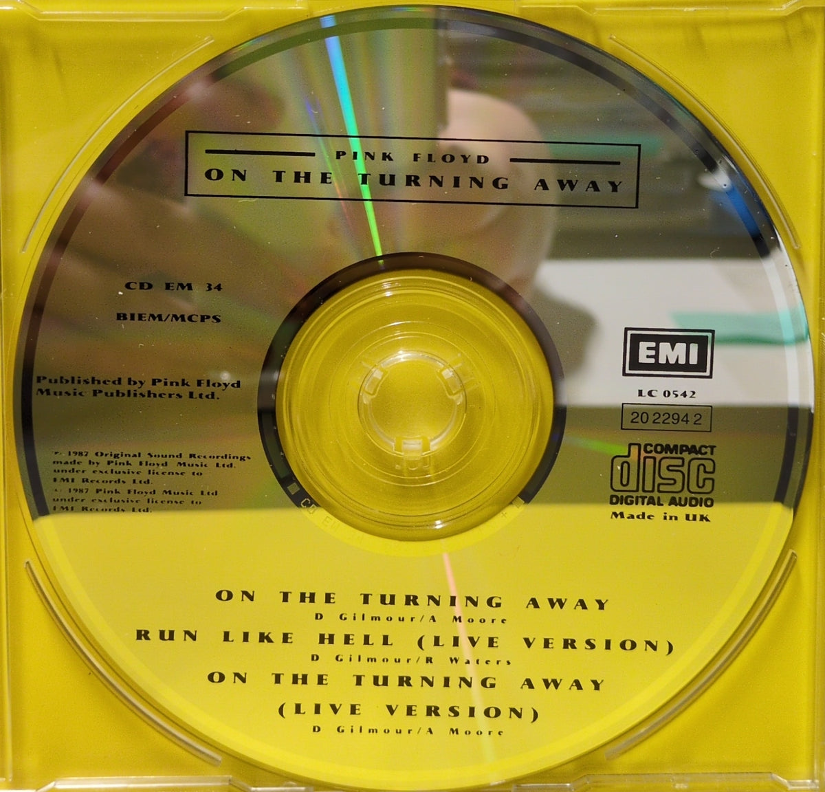 Pink Floyd - On The Turning Away - 1987 - CD EM 34 Used - VG++ - CD Single