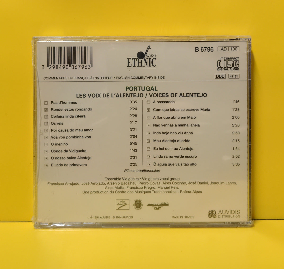 Ensemble Vidigueira - Portugal. Les Voix De L'Alentejo. Voices Of Alentejo - 1994 - B 6796 New - Sealed - CDs