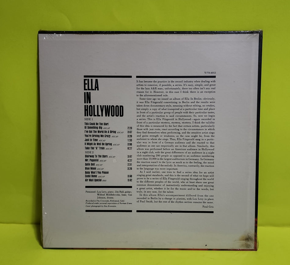 Ella Fitzgerald  - Ella In Hollywood - 1961 - V6-4052 New - Sealed - Vinyl