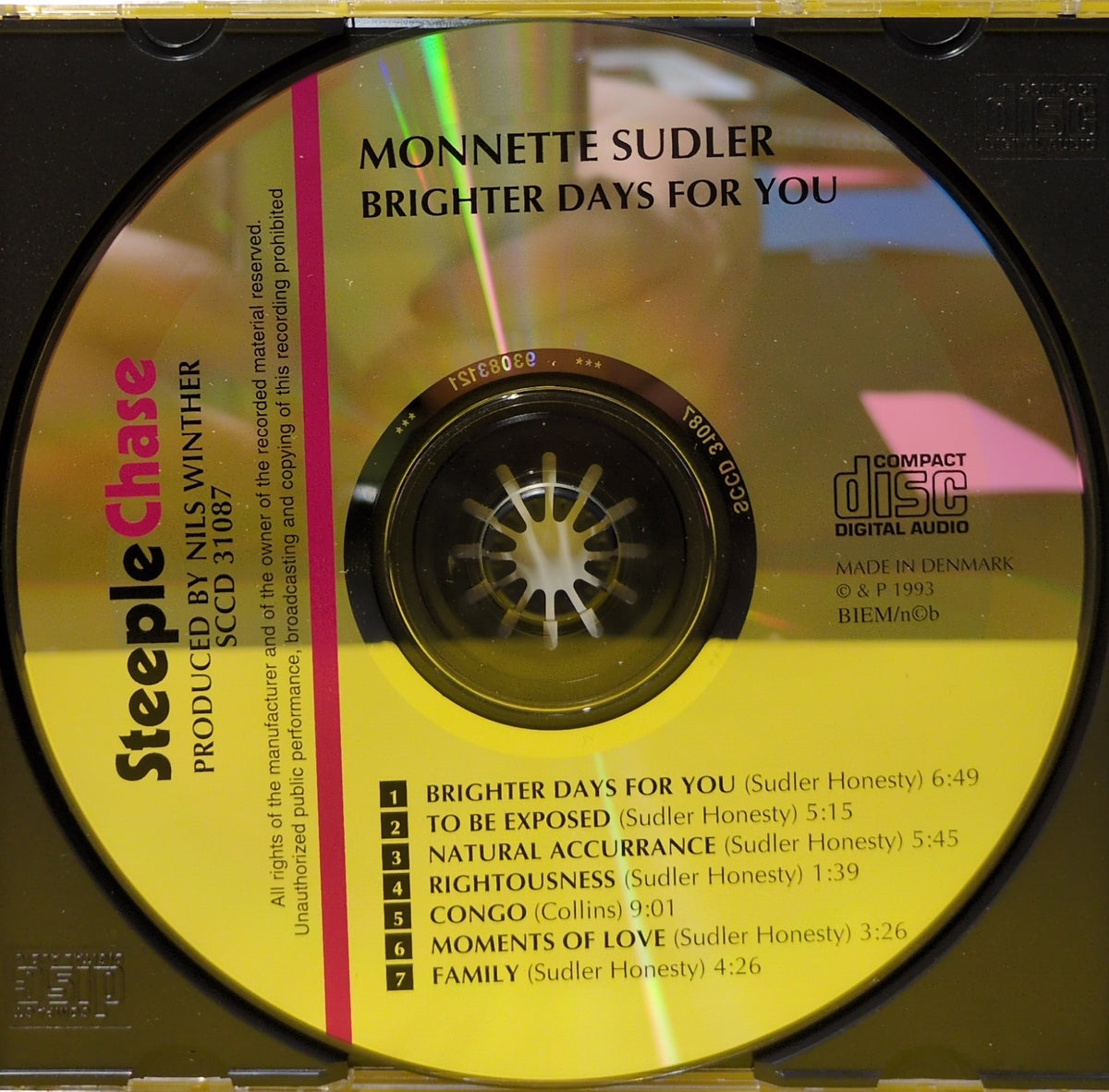 Monnette Sudler Sextet - Brighter Days For You - 1993 - SCCD 31087 Used - EX - CDs