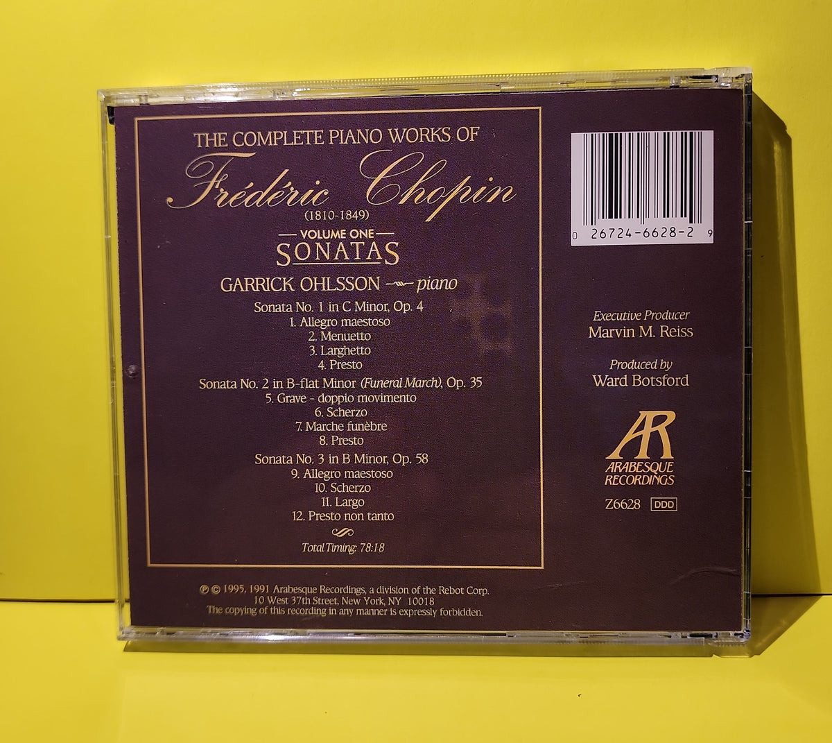Chopin - Garrick Ohlsson - 1995 - Z6628 Used - EX - CDs