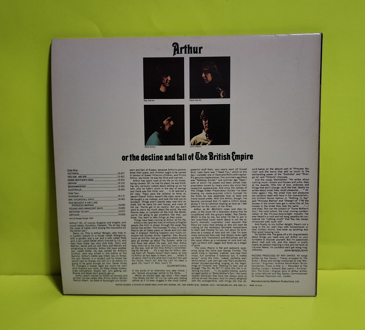 The Kinks - Arthur Or The Decline And Fall Of The British Empire  - 1969 - 6366 Used - VG++ - Vinyl