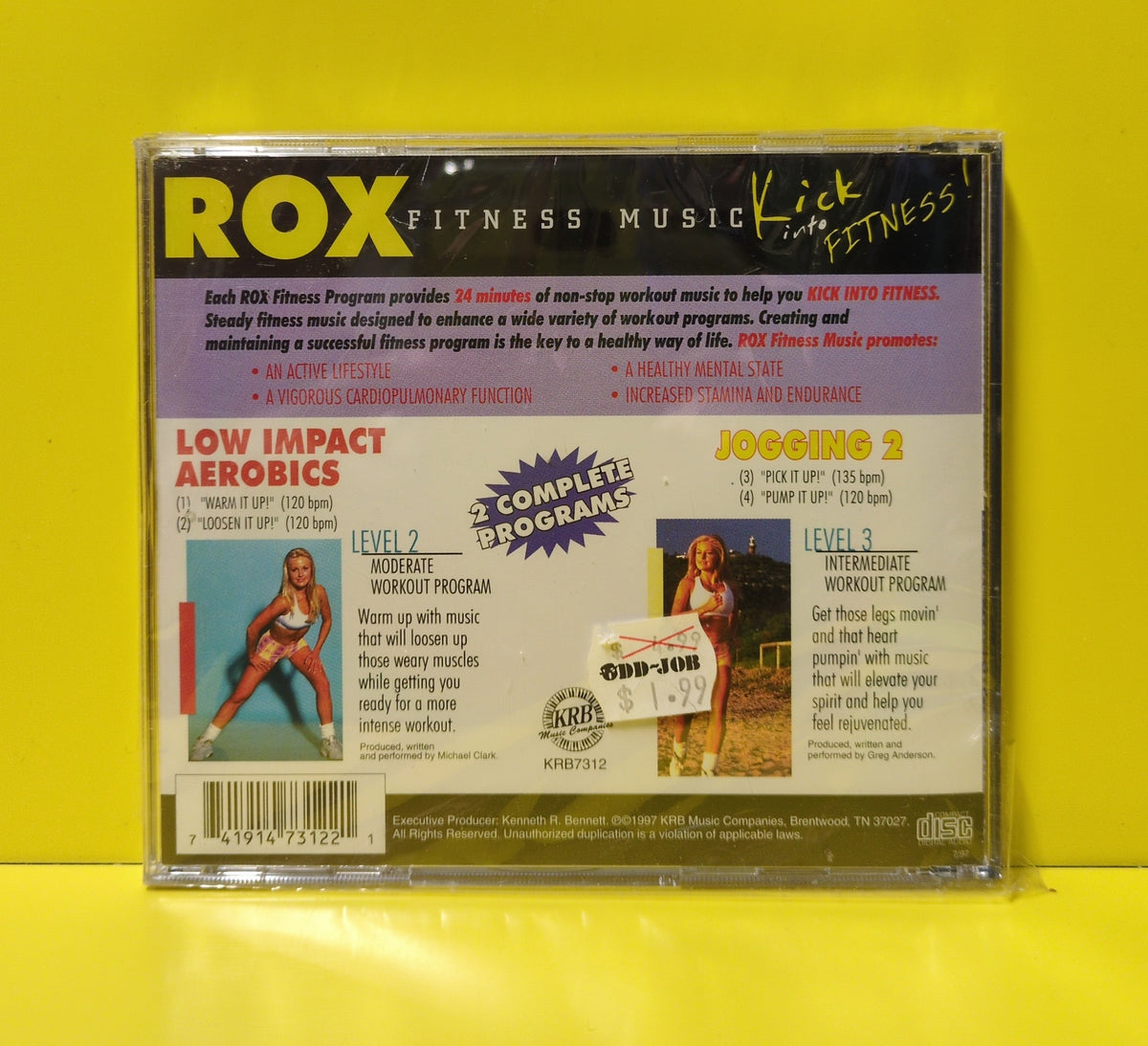 Various - Rox Fitness Music: Low Impact Aerobics/Jogging 2 - 1997 - KRB7312 New - Sealed - CDs