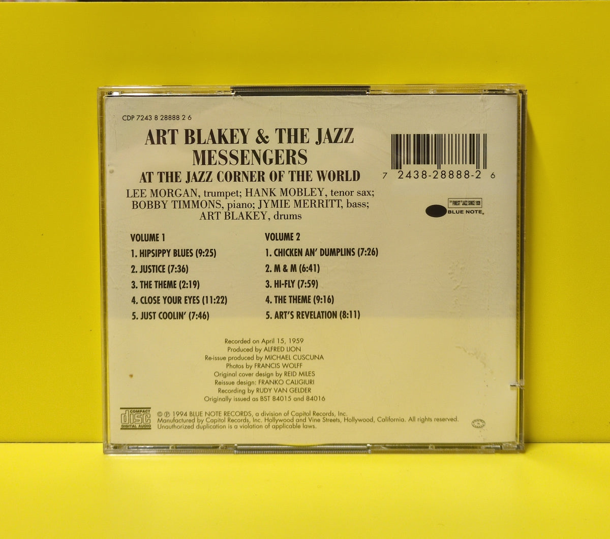 Art Blakey & The Jazz Messengers - At The Jazz Corner Of The World - 1994 - CDP 7243 8 28888 2 6 Used - VG++ - 2xCD - Reissue