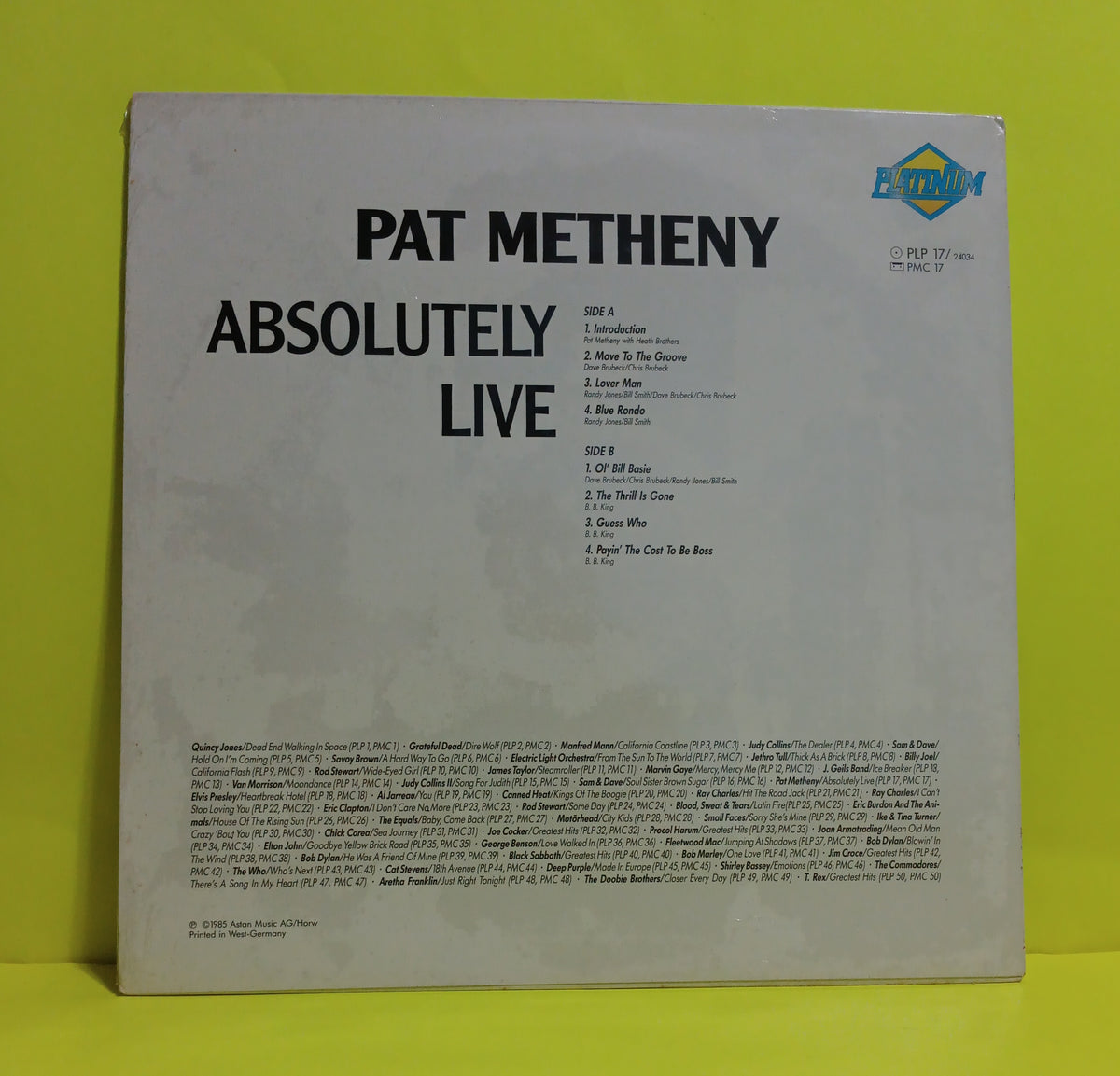 Pat Methany - Absolutely Live - 1985 - PLP 17 / 24034 New - Sealed - Vinyl