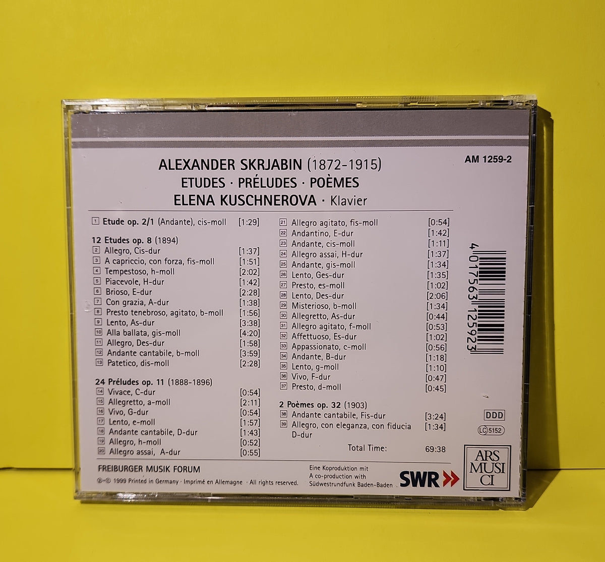 Elena Kuscherova / Skrjabin - Etudes op. 8 Preludes op. 11 Poemes op. 32 - 1999 - AM 1259-2 Used - EX - CDs
