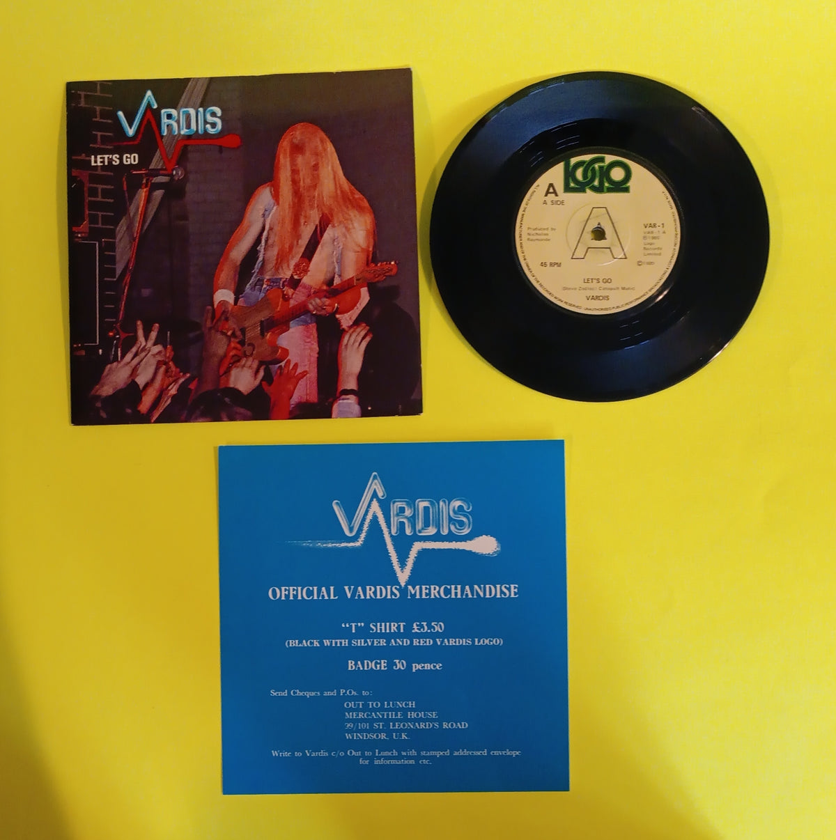 Vardis - Let's Go / Situation Negative (UK 7") - 1980 - VAR 1 Used - EX - Vinyl