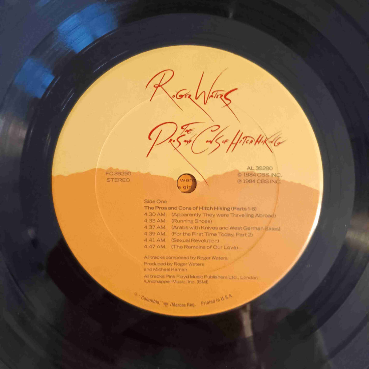Roger Waters - The Pros And Cons Of Hitch Hiking - 1984 - FC 39290 Used - EX - Vinyl