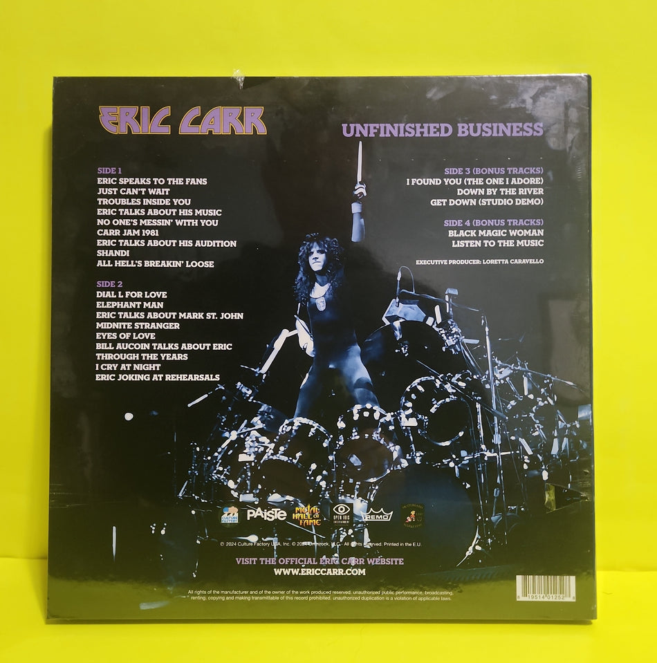 Eric Carr - Unfinished Business - 2024 - CFU01252 New - Sealed - Vinyl