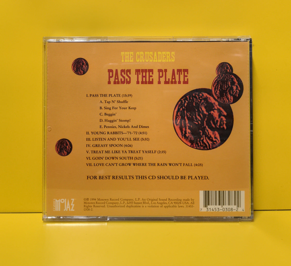 The Crusaders - Pass The Plate - 1994 - 31453-0308-2 Used - VG++ - CDs