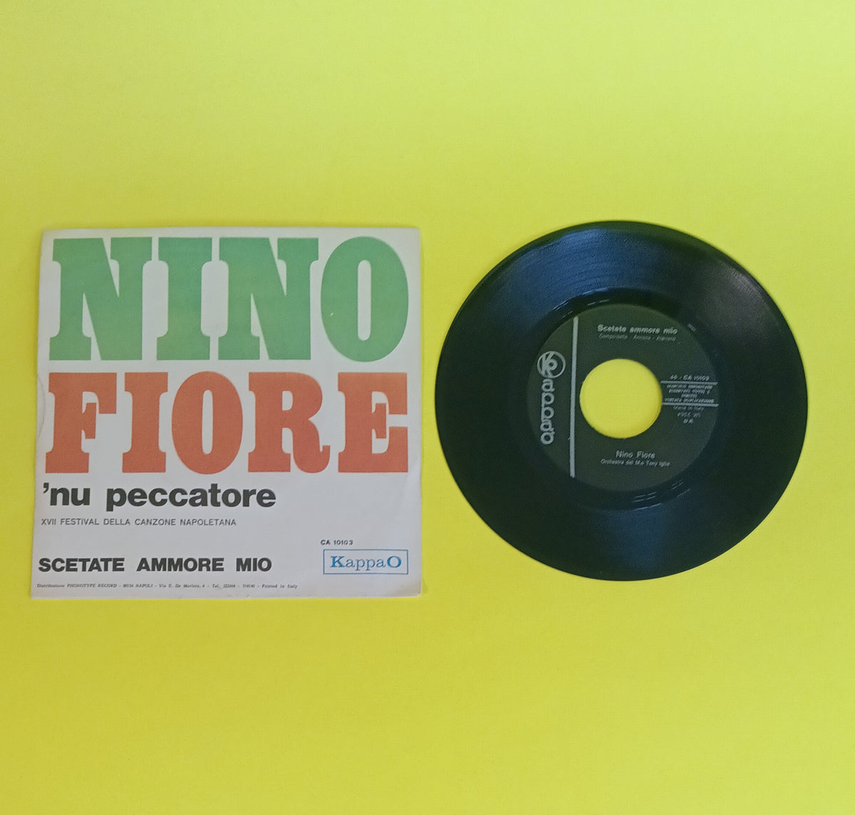 Nino Fiore - 'Nu Peccatore (Italy 7") - 1969 - CA 10103 Used - VG++ - Vinyl