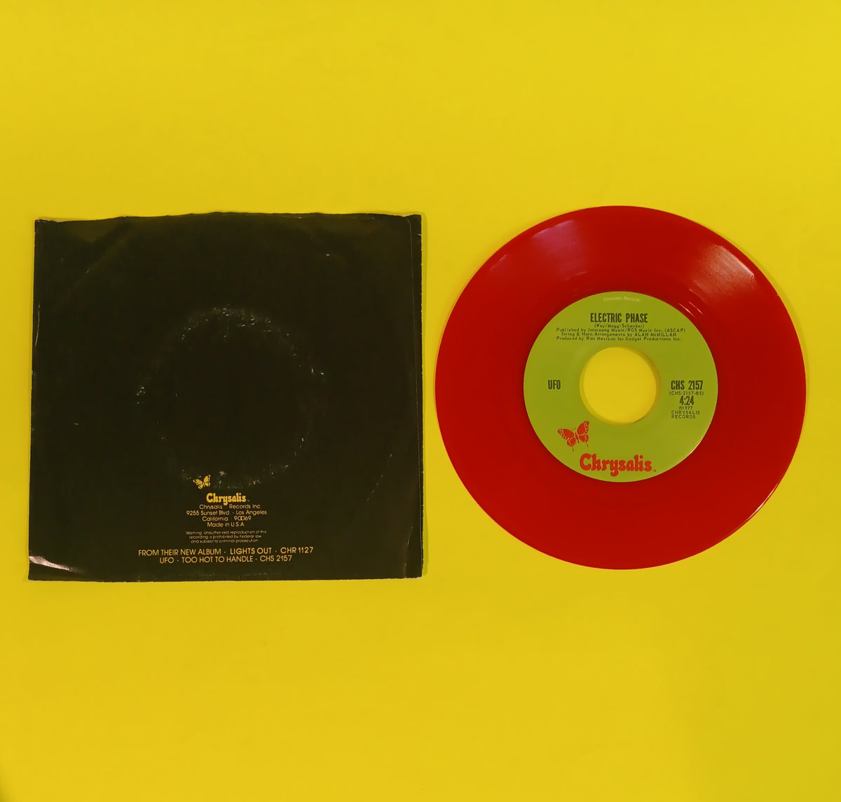 UFO - Too Hot To Handle (Red 7") - 1977 - CHS 2157 Used - EX - Vinyl