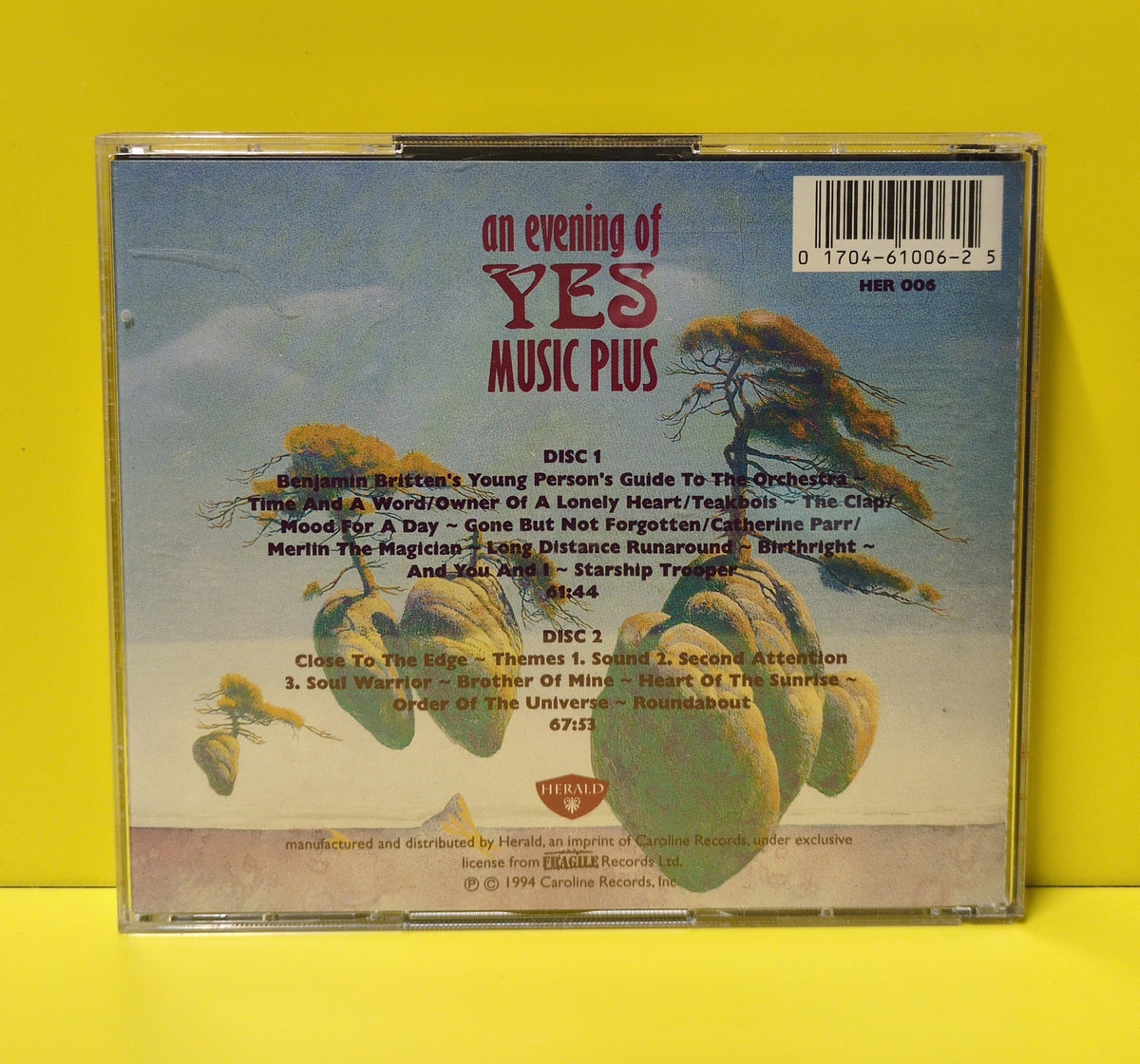 Anderson Bruford Wakeman Howe - An Evening Of Yes Music Plus - 1994 - HER 006 Used - EX - 2xCD
