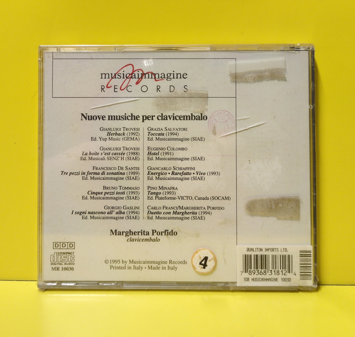 Margherita Porfido - Nuove Musiche Per Clavicembalo - 1995 - MR 10030 New - Sealed - CDs