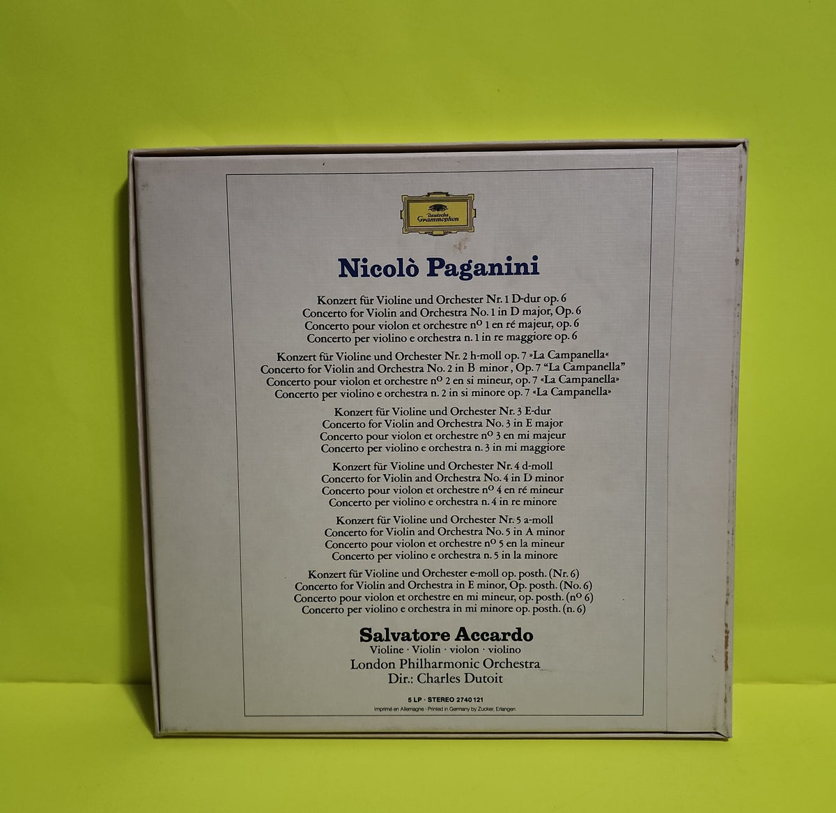 Paganini / Salvatore Accardo - Die 6 Violinkonzerte 5 Lp Box Set. - 1976 - 2740 121 Used - NM - Vinyl