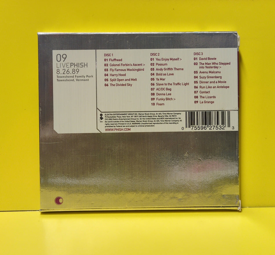 Phish - LivePhish 09 (8.26.89 Townshend Family Park, Townshend, Vermont) - 2002 - 62753-2 Used - VG++ - 3xCD Set