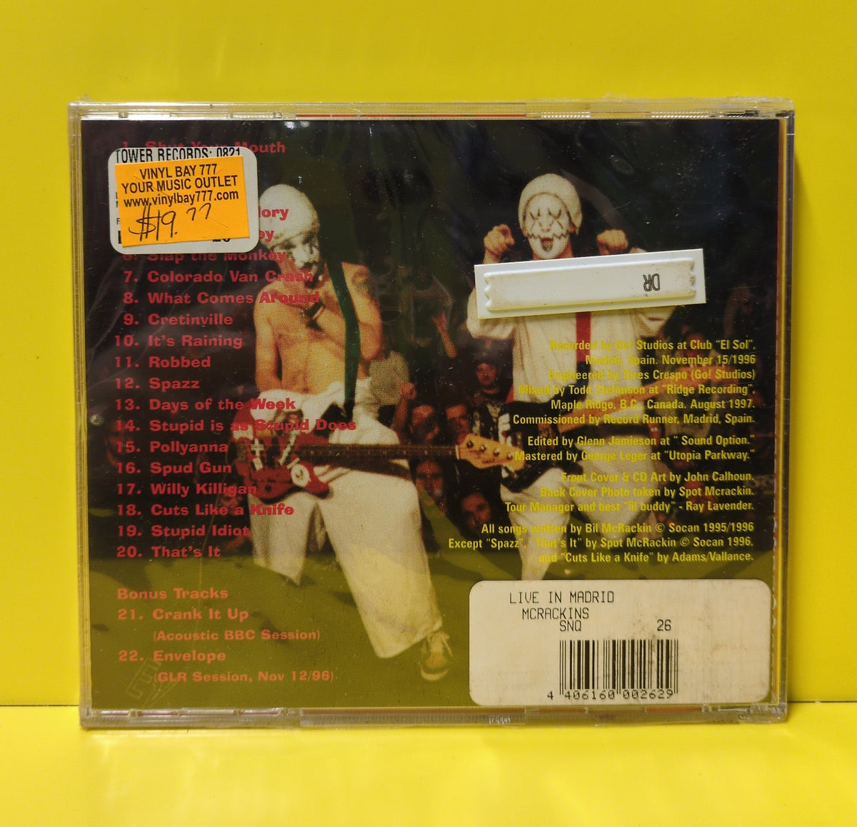 McRackins - Live In Madrid - 1997 - LOUDEST 26 New - Sealed - CDs