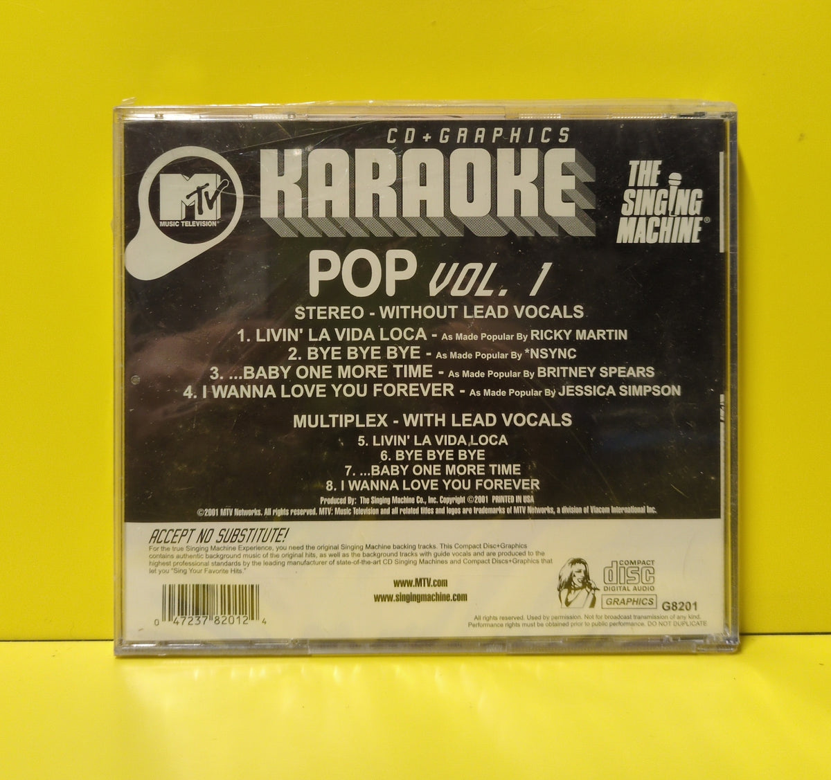 Unknown Artist - MTV Karaoke Pop Hits Vol. 1 - 2001 - G8201 New - Sealed - CDs