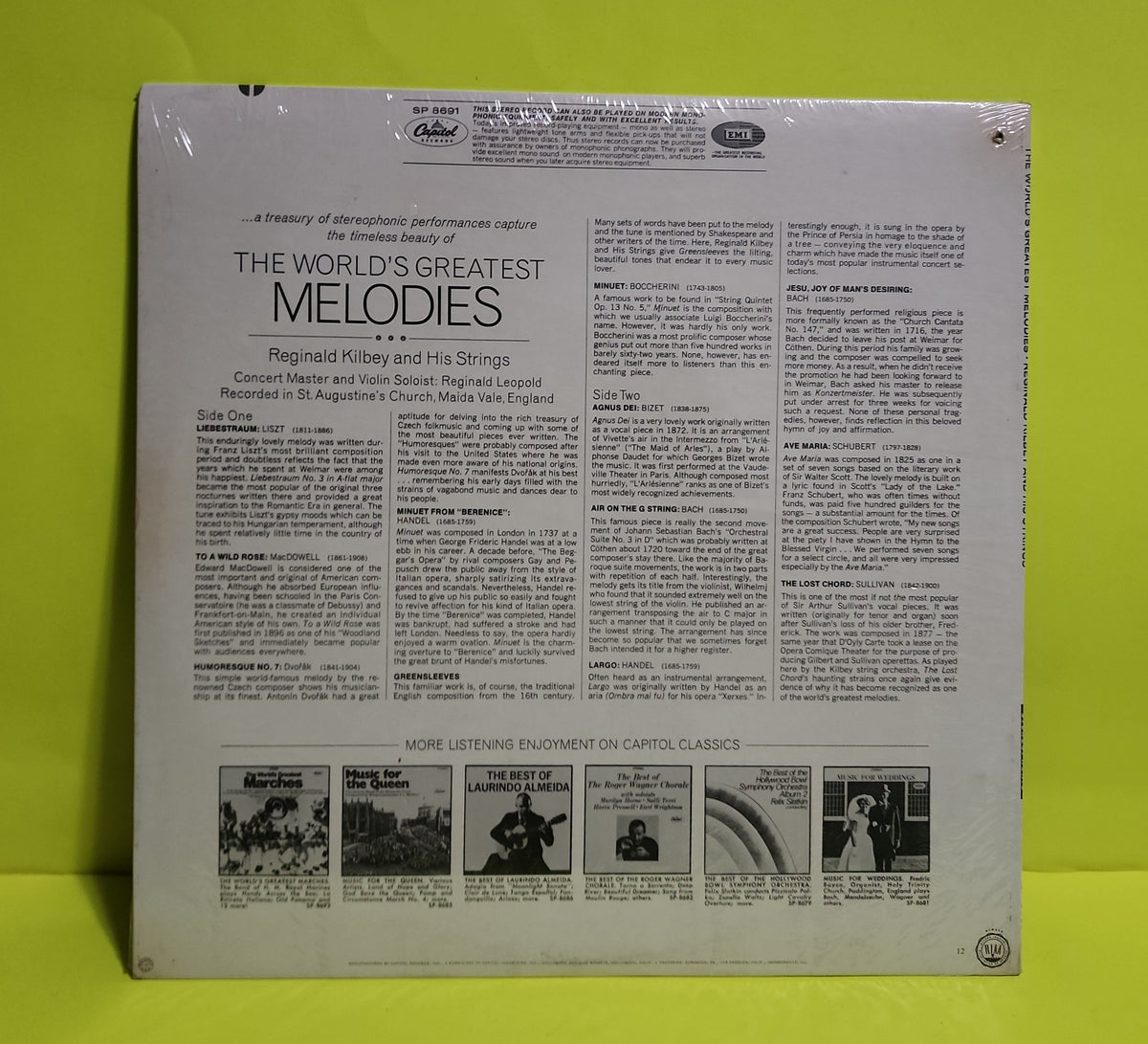 Reginald Kilbey And His Strings - The World's Greatest Melodies - 1967 - SP 8691 New - Sealed - Vinyl