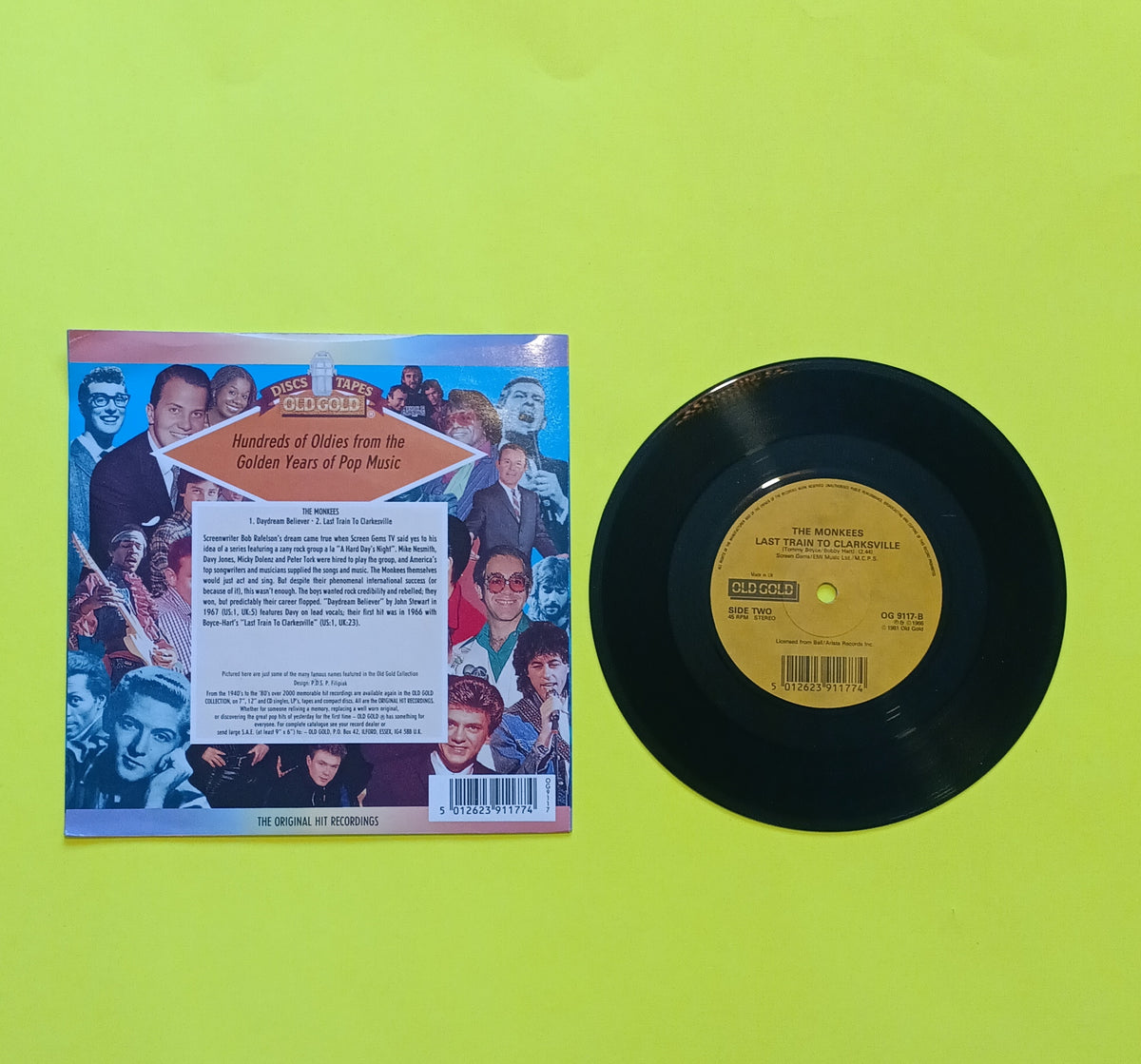 The Monkees - Daydream Believer / Last Train To Clarksville (UK 7") - 1981 - OG 9117 Used - VG++ - Vinyl