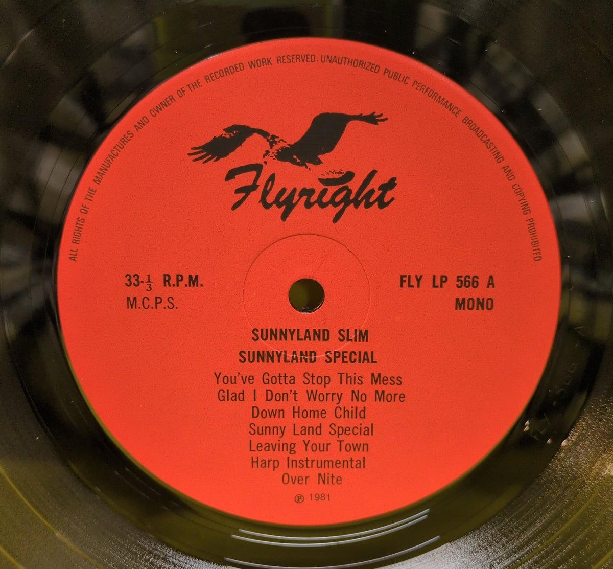 Sunnyland Slim - Sunnyland Slim - 1981 - FLY 566 Used - VG++ - Vinyl