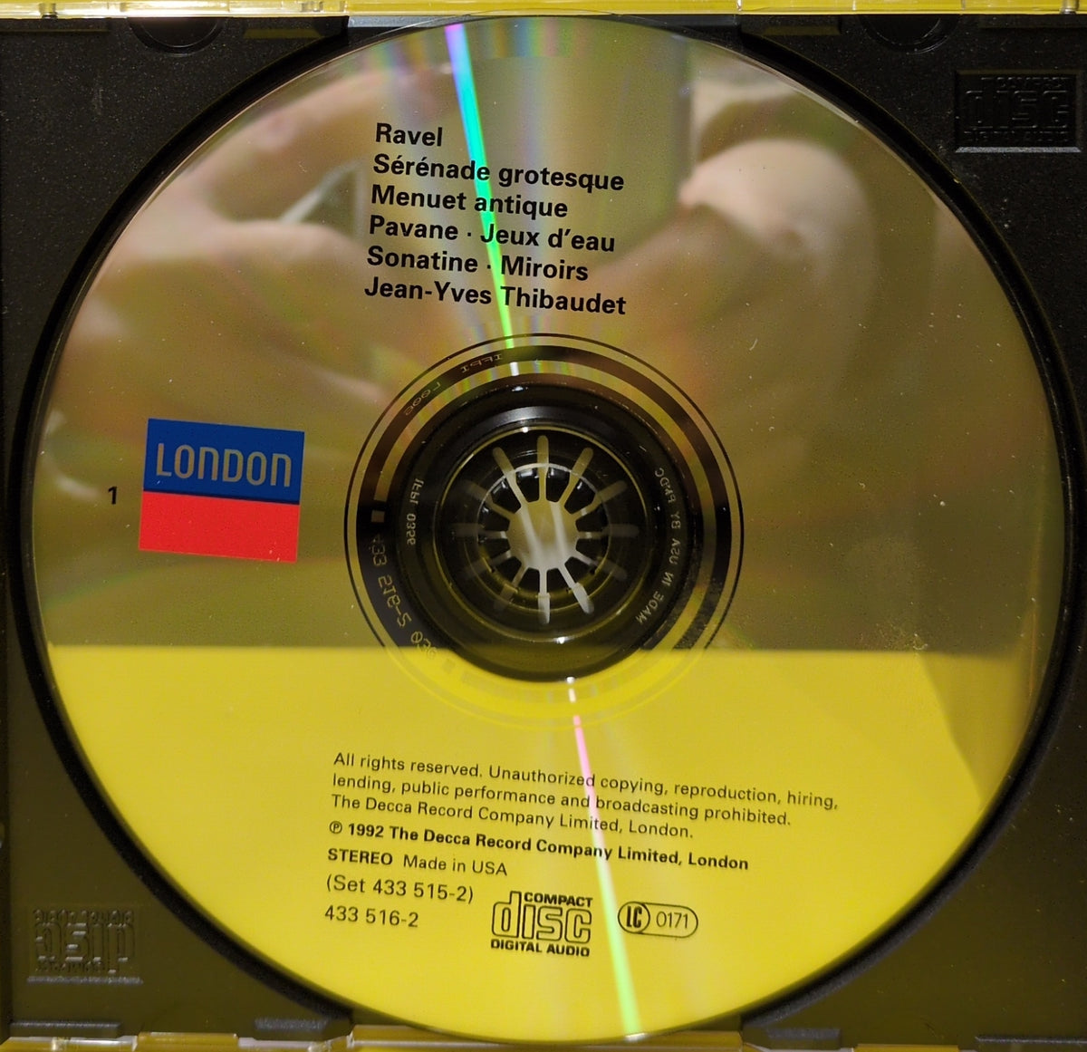 Ravel, Jean-Yves Thibaudet - L'Oeuvre Pour Piano Seul - 1992 - 433 515-2 Used - EX - 2xCD