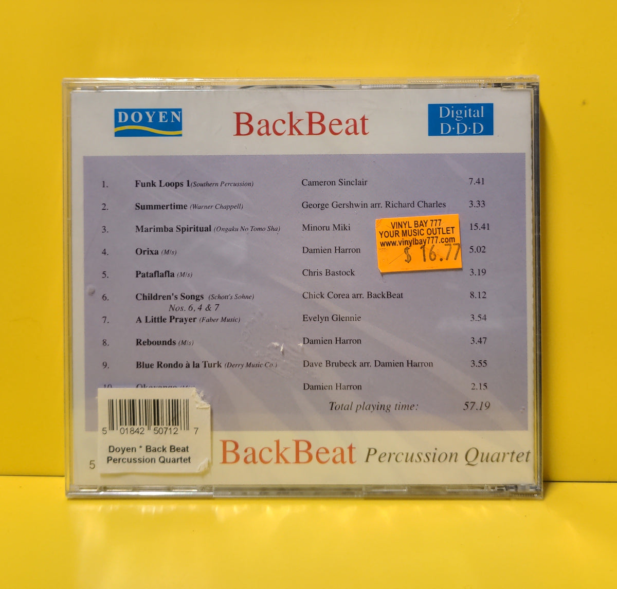 BackBeat Percussion Quartet - Back Beat - 1998 - DOY CD 071 New - Sealed - CDs