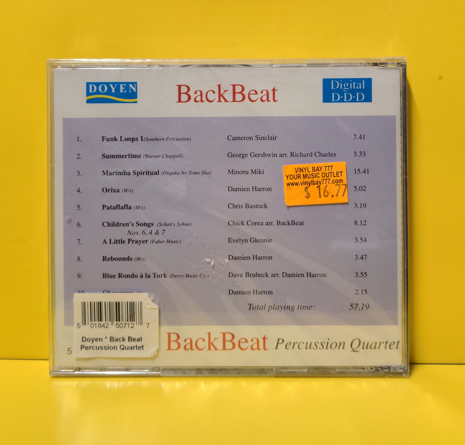 BackBeat Percussion Quartet - Back Beat - 1998 - DOY CD 071 New - Sealed - CDs