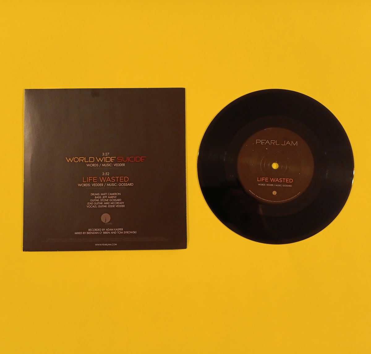 Pearl Jam - World Wide Suicide / Life Wasted - 2017 - 88985438847 Used - EX - 7" Vinyl