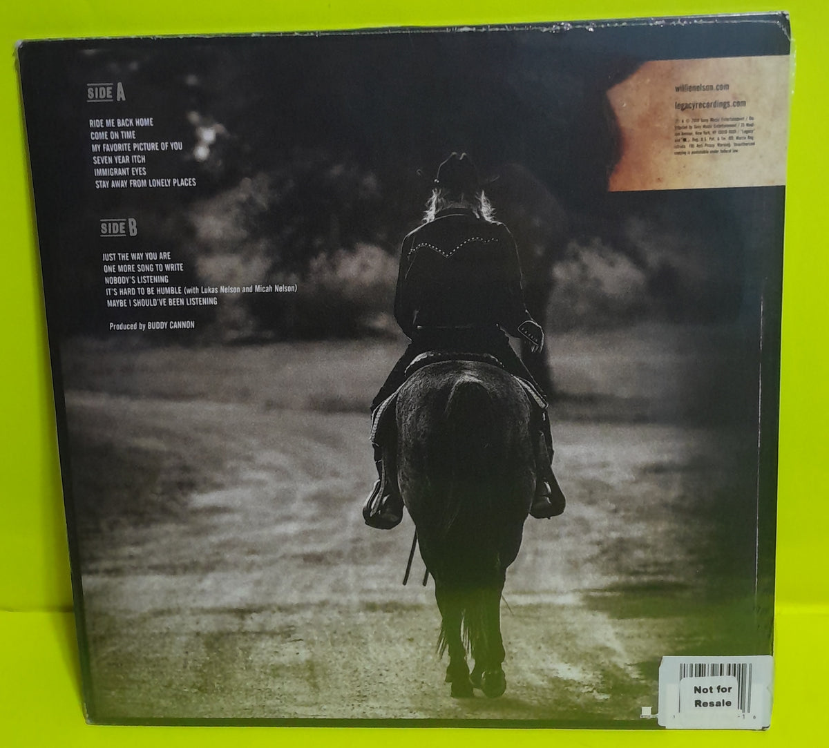 Willie Nelson - Ride Me Back Home - 2019 - 19075935631 New - Sealed - Vinyl