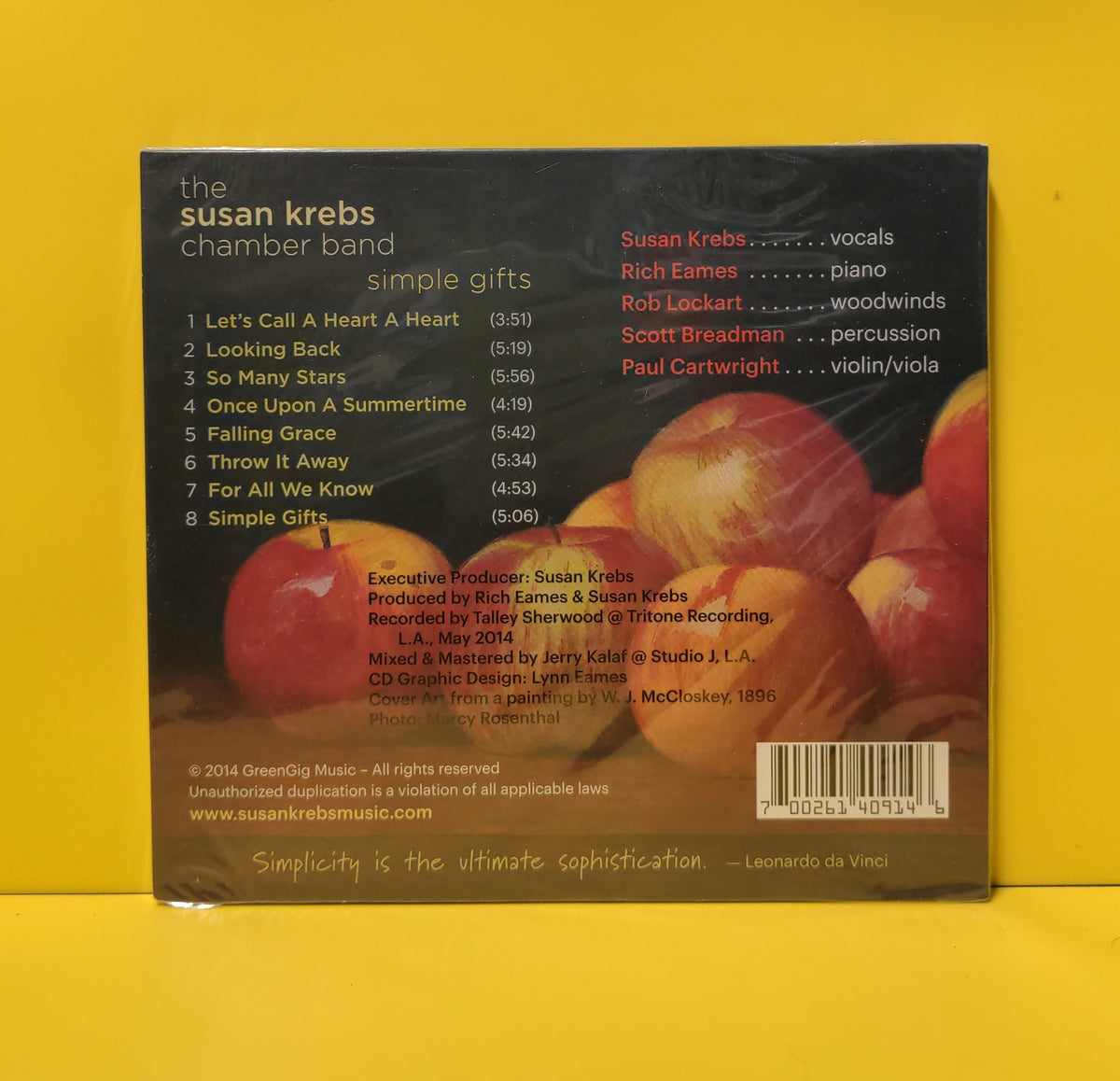 The Susan Krebs Chamber Band - Simple Gifts - 2015 - JG-032 New - Sealed - CDs