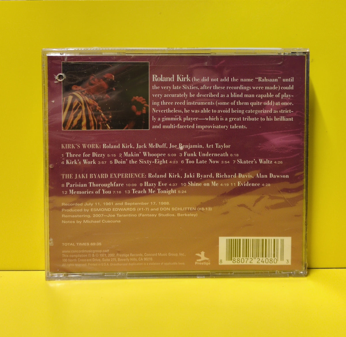 Roland Kirk - Pre-Rahsaan - 2007 - PRCD-24080 New - Sealed - CDs