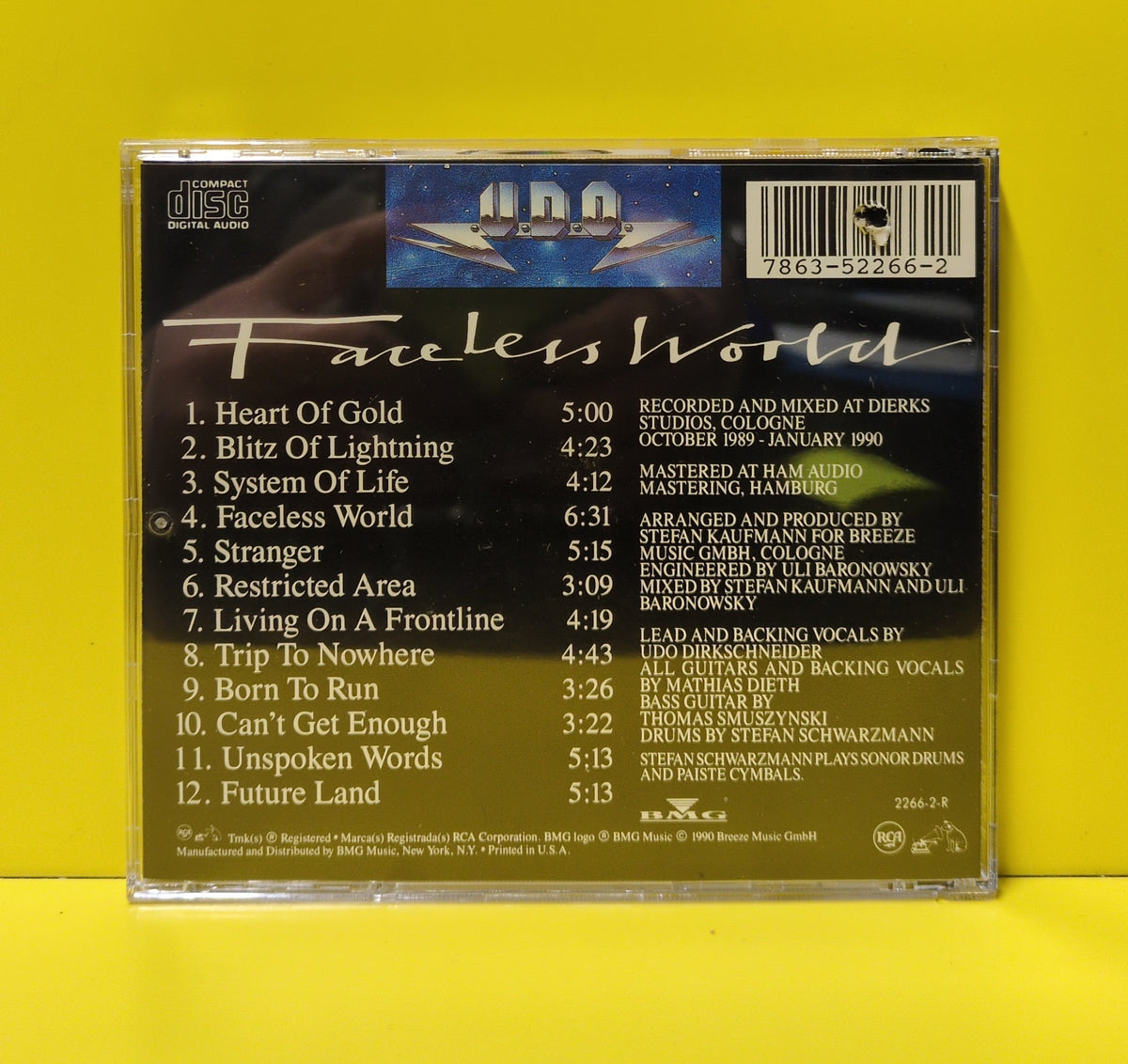 U.D.O. - Faceless World - 1990 - 2266-2-R Used - VG++ - CDs