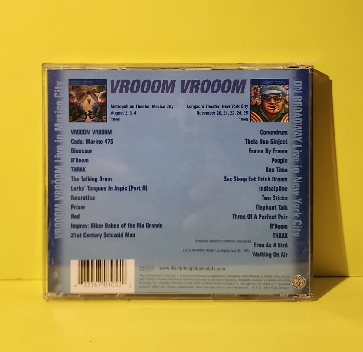 King Crimson - VROOOM VROOOM 2CD - 2001 - DGM0105 Used - VG++ - CDs