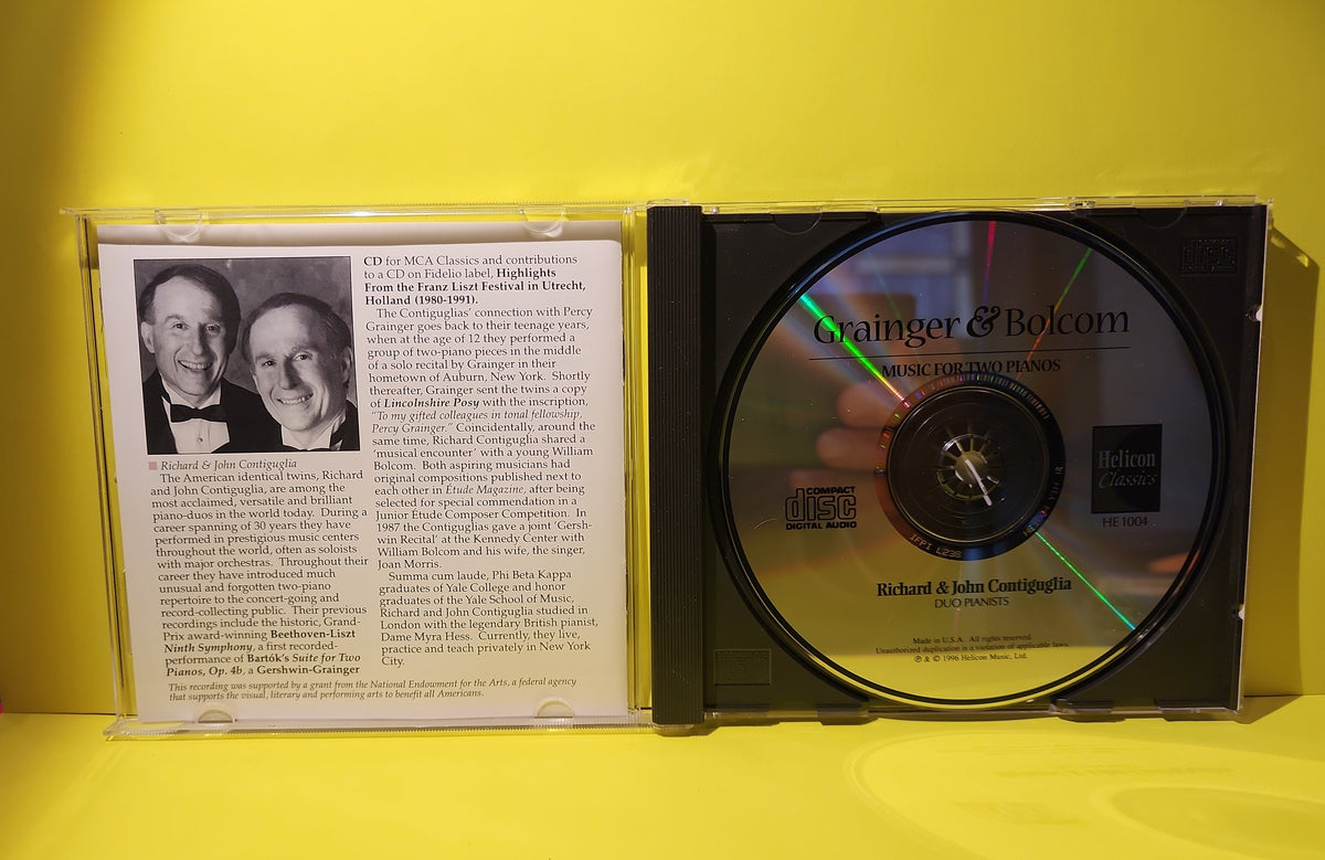 Richard & John Contiguglia - Grainger & Bolcom / Music For Two Pianos - 1996 - HE 1004 Used - EX - CDs
