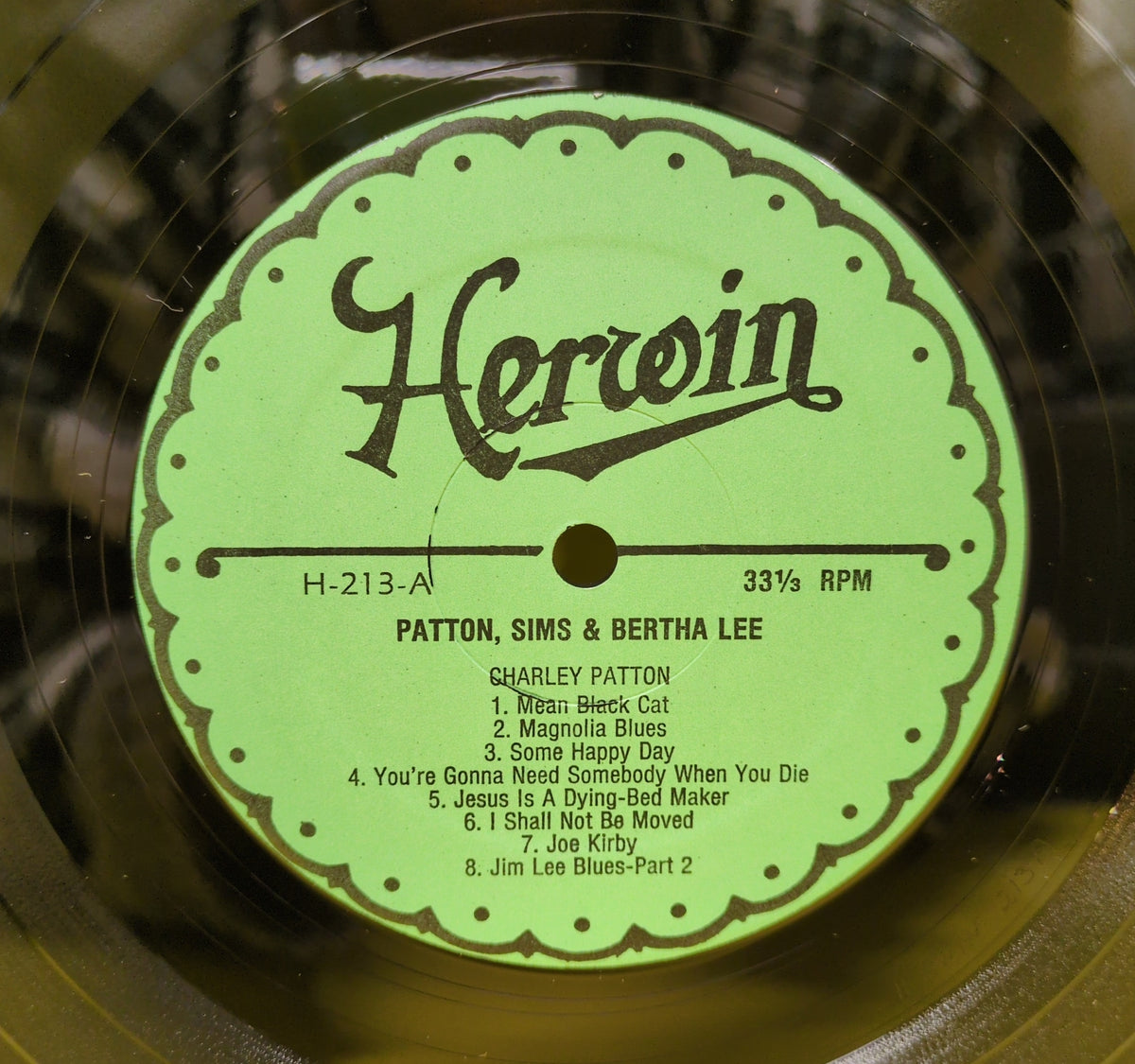 Charley Patton, Henry "Son" Sims & Bertha Lee - Patton, Sims & Bertha Lee - 1977 - H-213 Used - VG++ - Vinyl