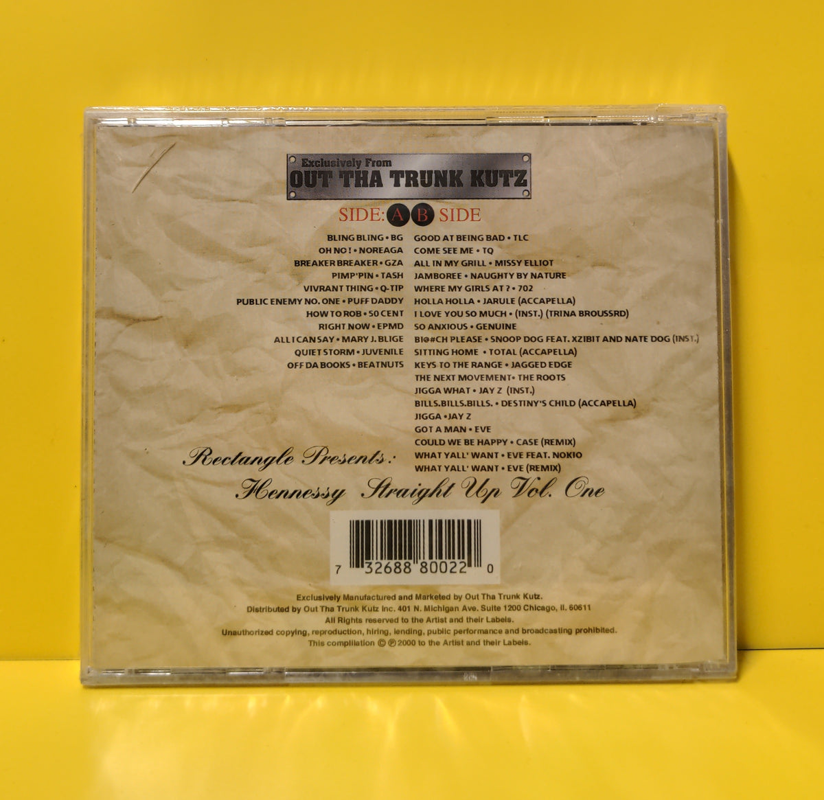 DJ Rectangle - Rectangle Presents: Hennessy Strait Up Vol. One - 2000 - OTTK-8003-2 New - Sealed - CDs