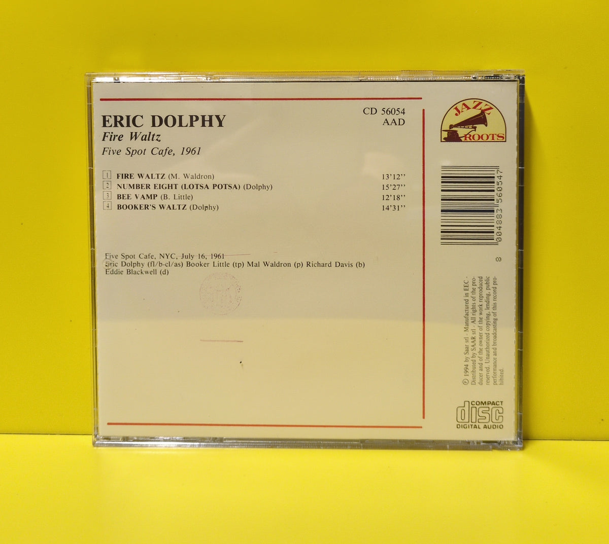 Eric Dolphy Featuring Booker Little And Mal Waldron - Fire Waltz - 1994 - CD 56054 Used - EX - CDs
