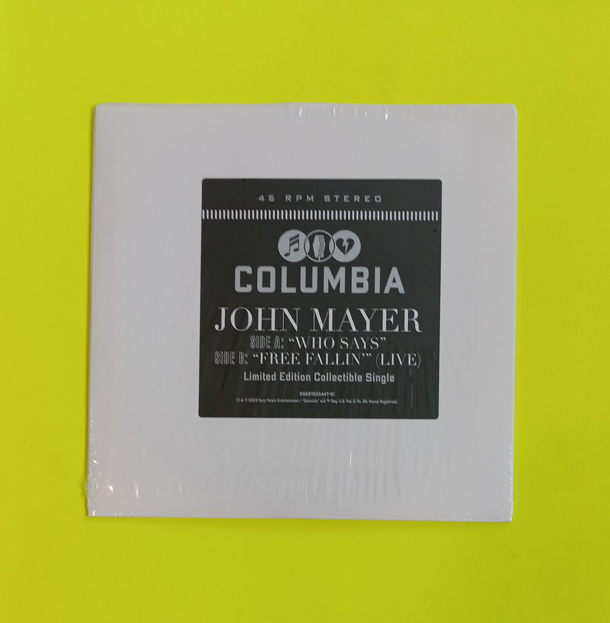 John Mayer - Who Says / Free Fallin' - 2009 - 88697625447-S1 New - Sealed - 7" Promo Vinyl